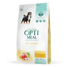 Сухой корм для собак крупных пород OptiMeal с курицей 12 кг
