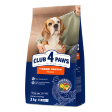 Сухий корм для собак середніх порід Club 4 Paws з куркою 2 кг