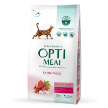 Сухий корм для котів OptiMeal Extra Taste з високим вмістом телятини 10 кг