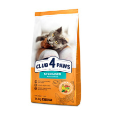 Сухий корм для стерилізованих котів Club 4 Paws Sterilized з лососем 14 кг
