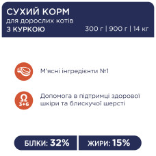 Сухий корм для котів Club 4 Paws з куркою 14 кг