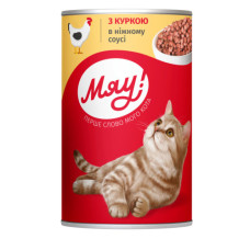 Вологий корм для котів Мяу курка в соусі 415 г