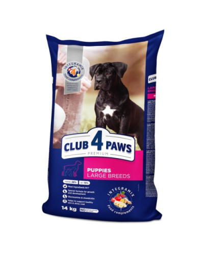 Сухий корм для цуценят великих порід Club 4 Paws з куркою 14 кг
