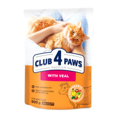 Сухий корм для котів Club 4 Paws with Veal з телятиною 900 г