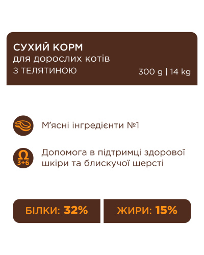 Сухий корм для котів Club 4 Paws with Veal з телятиною 900 г