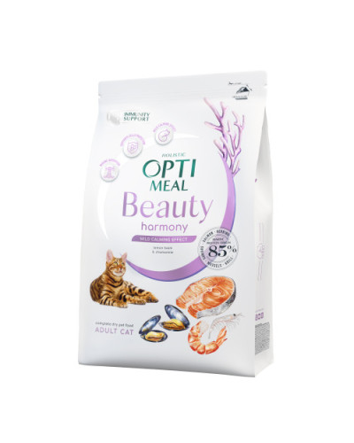 Сухий корм для котів OptiMeal Harmony Mild Calming Effect із морепродуктами 4 кг