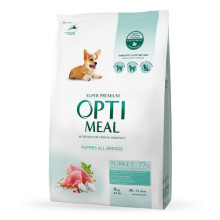 Сухой корм для щенков всех пород OptiMeal Puppy с индейкой 4 кг