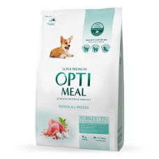 Сухий корм для цуценят всіх порід OptiMeal Puppy з індичкою 4 кг