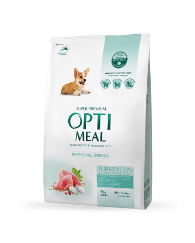 Сухий корм для цуценят всіх порід OptiMeal Puppy з індичкою 4 кг