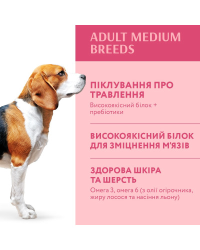 Сухий корм для собак середніх порід OptiMeal Adult з індичкою 1.5 кг