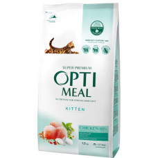 Сухий корм для кошенят OptiMeal Kitten з куркою 1.5 кг