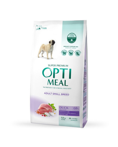 Сухий корм для собак малих порід OptiMeal Adult з качкою 1.5 кг