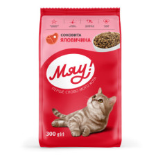 Сухий корм для котів Мяу з яловичиною 300 г