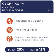 Сухий корм для собак великих порід Club 4 Paws з куркою 14 кг