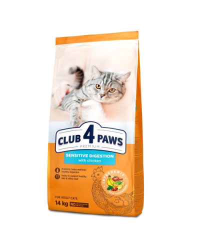Сухий корм для котів Club 4 Paws з чутливим травленням курка 14 кг