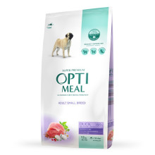 Сухой корм для собак малых пород OptiMeal Adult с уткой 12 кг