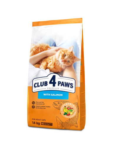 Сухий корм для котів Club 4 Paws з лососем 14 кг