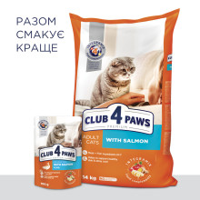 Сухий корм для котів Club 4 Paws з лососем 14 кг