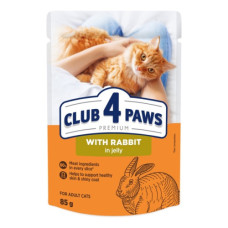 Вологий корм для котів Club 4 Paws c кроликом у желе 85 г