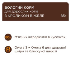 Вологий корм для котів Club 4 Paws c кроликом у желе 85 г