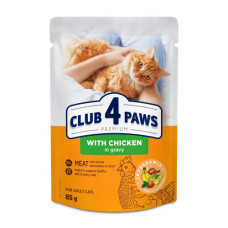 Вологий корм для котів Club 4 Paws з куркою у соусі 85 г