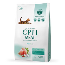 Сухий корм для кошенят OptiMeal Kitten з куркою 4 кг