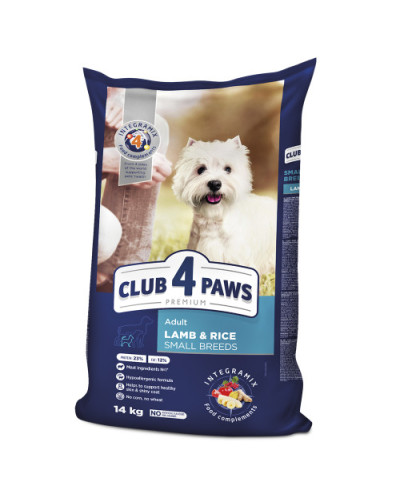 Сухий корм для собак малих порід Club 4 Paws з ягнятком та рисом 14 кг
