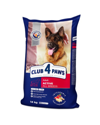 Сухий корм для активних собак Club 4 Paws з куркою 14 кг