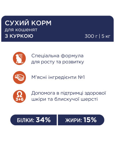 Сухий корм для кошенят Club 4 Paws з куркою 5 кг