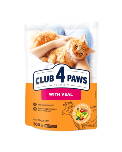 Сухий корм для котів Club 4 Paws with Veal з телятиною 300 г