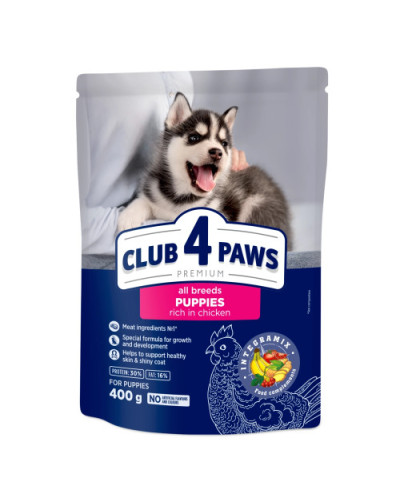 Сухий корм для цуценят всіх порід Club 4 Paws з куркою 400 г