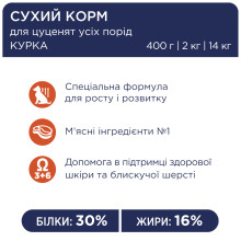 Сухий корм для цуценят всіх порід Club 4 Paws з куркою 400 г