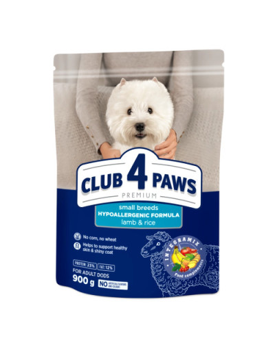 Сухий корм для собак дрібних порід Club 4 Paws з ягнятком та рисом 900 г