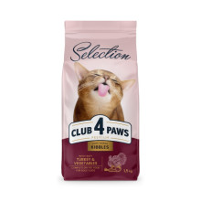Сухой корм для котов Club 4 Paws Selection с индейкой и овощами 1.5 кг