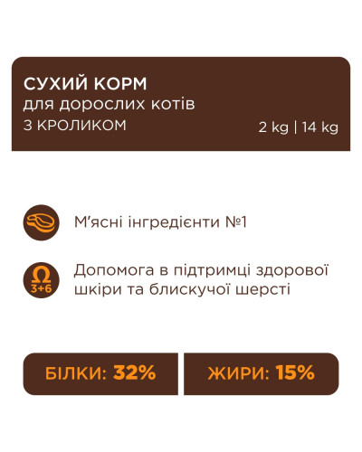 Сухий корм для котів Club 4 Paws with Rabbit із кроликом 2 кг