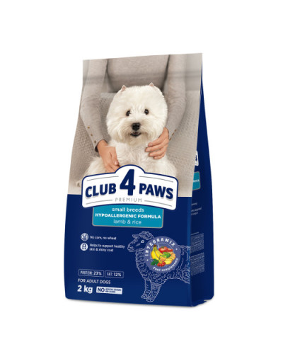 Сухий корм для собак малих порід Club 4 Paws з ягнятком та рисом 2 кг