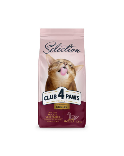 Сухий корм для котів Club 4 Paws Selection з качкою та овочами 1.5 кг