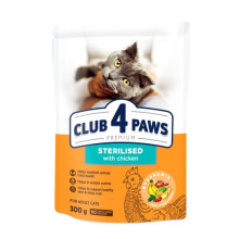 Сухий корм для стерилізованих котів Club 4 Paws Sterilized з куркою 300 г