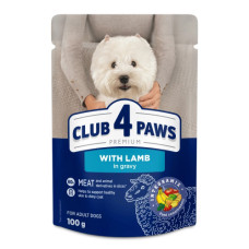 Вологий корм для собак малих порід Club 4 Paws з ягнятком у соусі 100 г