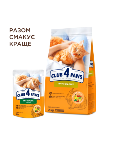 Вологий корм для котів Club 4 Paws з качкою у соусі 85 г