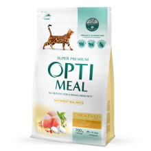 Сухой корм для котов OptiMeal Adult с курицей 700 г