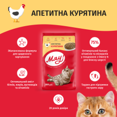 Сухий корм для котів Мяу зі смаком курки 300 г