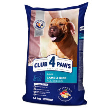 Сухой корм для собак всех пород Club 4 Paws с ягненком и рисом 14 кг