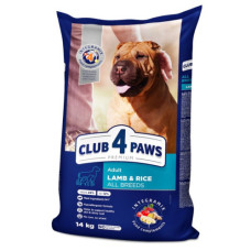 Сухий корм для собак усіх порід Club 4 Paws з ягнятком та рисом 14 кг