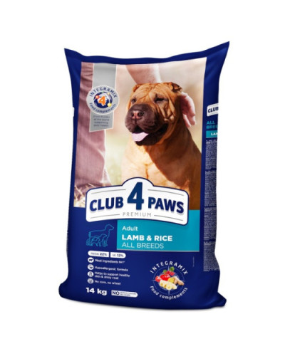 Сухий корм для собак усіх порід Club 4 Paws з ягнятком та рисом 14 кг