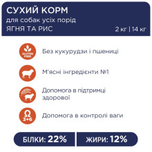 Сухой корм для собак всех пород Club 4 Paws с ягненком и рисом 14 кг