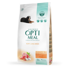 Сухий корм для цуценят великих порід OptiMeal Maxi Puppy з індичкою 12 кг