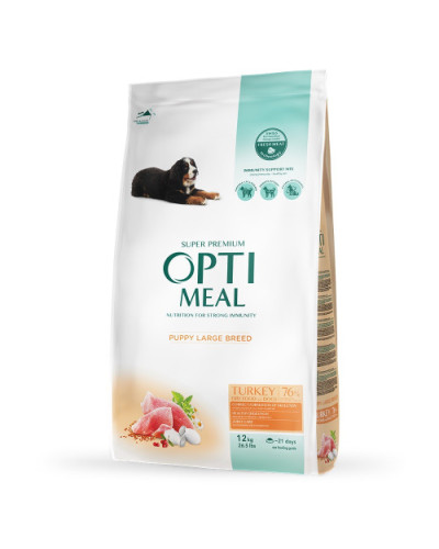 Сухий корм для цуценят великих порід OptiMeal Maxi Puppy з індичкою 12 кг