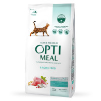 Сухий корм для стерилізованих котів OptiMeal Sterilised з індичкою та вівсом 1.5 кг