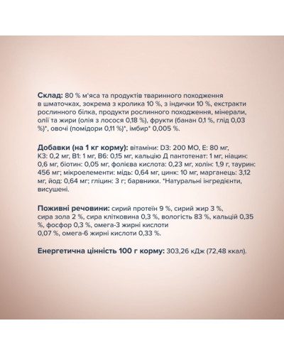 Вологий корм для котів Club 4 Paws Selection з кроликом та індичкою в соусі 80 г